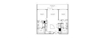 Two Bedroom and Two Bathroom. Private Full Size Balcony. 1119 Square Feet