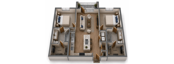 Two Bedroom and Two Bathroom. Private Balcony.  1119 Square Feet