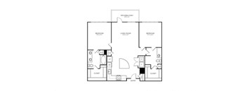 Two Bedroom and Two Bathroom. Private Balcony.  1119 Square Feet