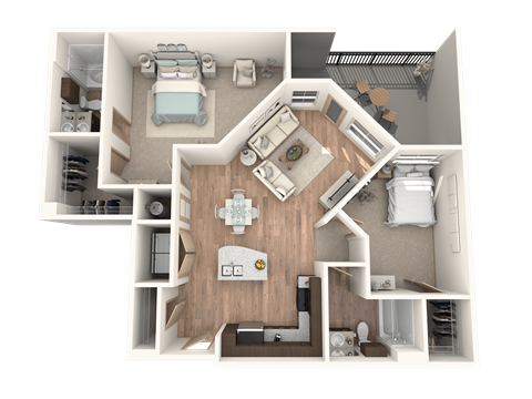 2x2 Bedroom at District at Medical Center, San Antonio, TX, 78229