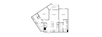 Two Bedroom and Two Bathroom. Private Balcony.  1191 Square Feet