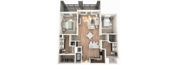 2 Bedroom | 2 Bathroom with a large attached patio