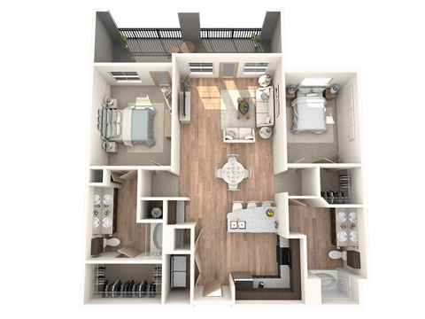 2x2 Bedroom at District at Medical Center, San Antonio, TX