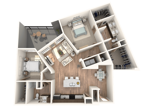 2x2 Bedroom at District at Medical Center, San Antonio, 78229