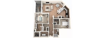 2 Bedroom | @ Bathroom with attached patio