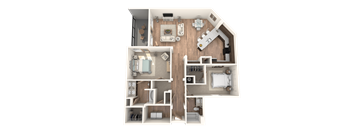 2x2 Bedroom at District at Medical Center, San Antonio, Texas