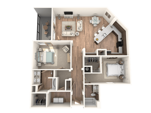 2x2 Bedroom at District at Medical Center, San Antonio, Texas