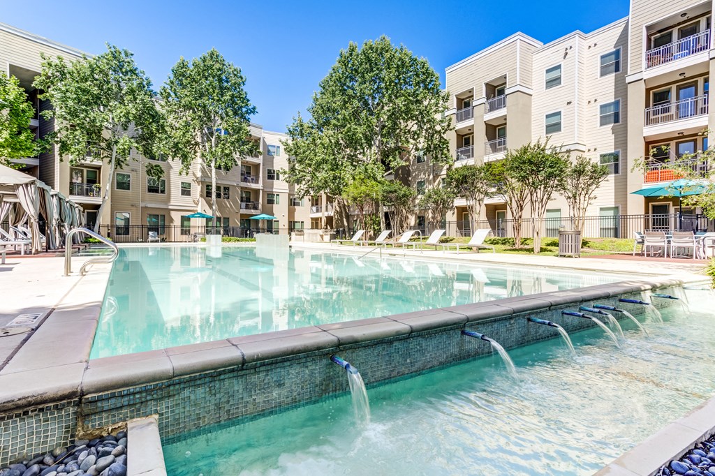 Resort Style Pool & BBQ Grill Area at District at Medical Center, San Antonio