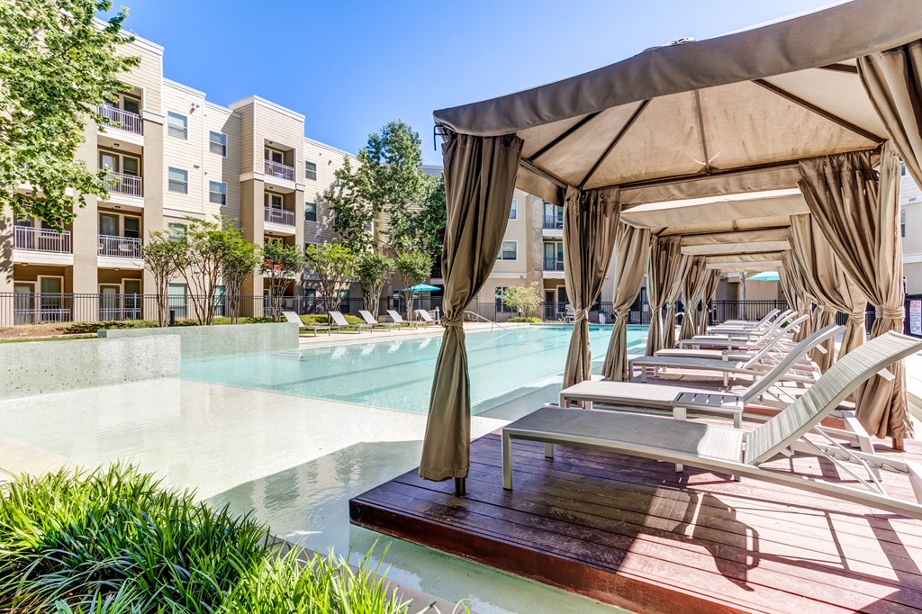 Luxurious Pool  & Cabanas & BBQ Area at District at Medical Center, San Antonio