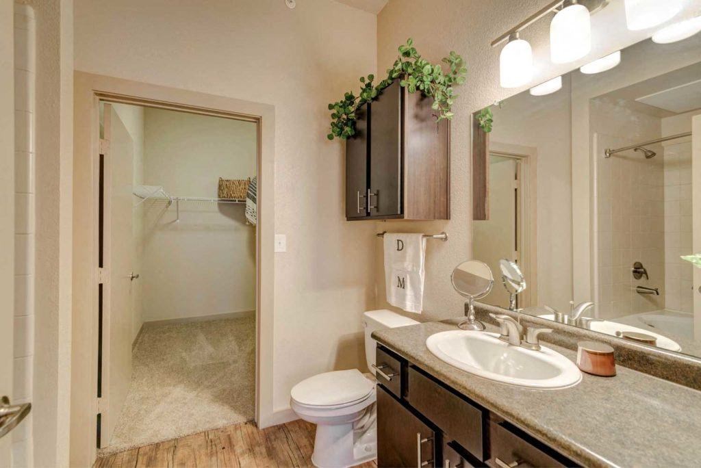 Upgraded & Spacious Bathroom at District at Medical Center, San Antonio