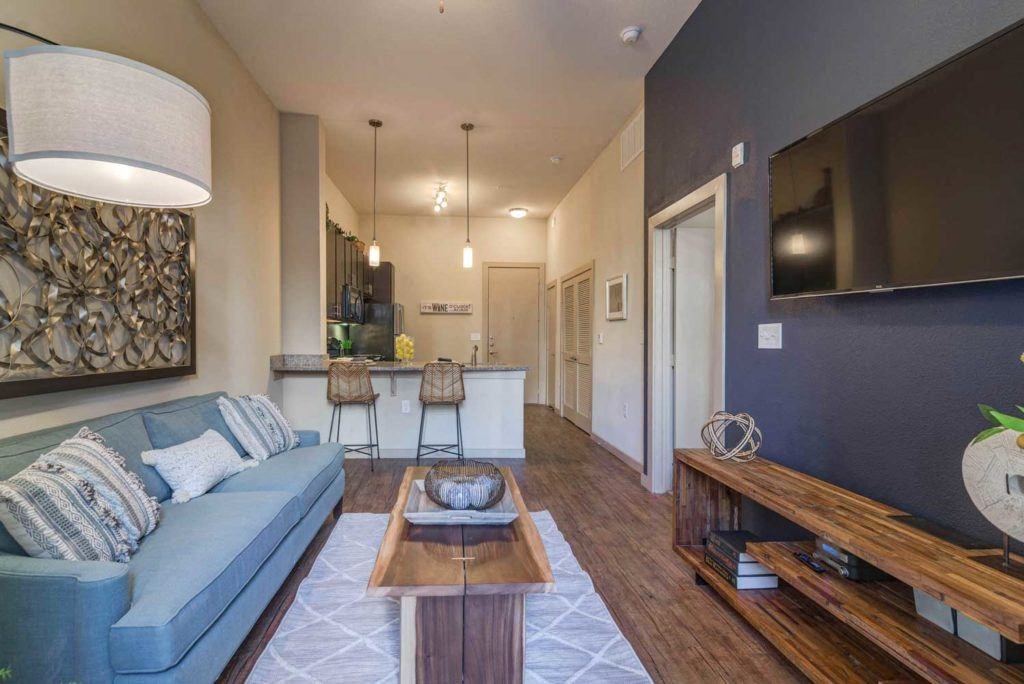 One Bedroom Model - Overview of Floor Plan at District at Medical Center, San Antonio