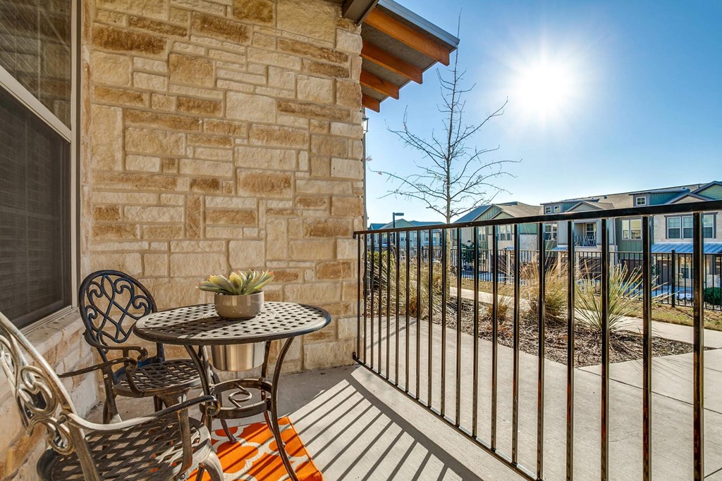 Lower Patio on Ground Unit  at Overlook at Stone Oak Park Apartments, San Antonio, TX