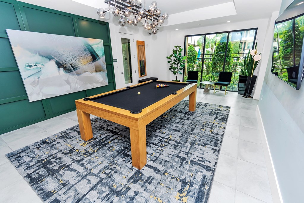 pool table in clubhouse