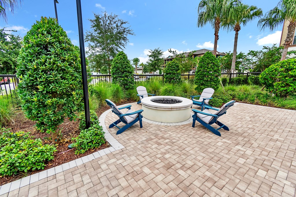 gather around the fire pit