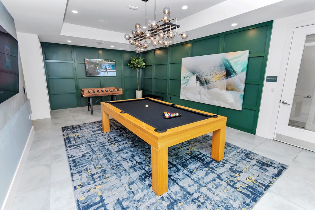 pool table in clubhouse