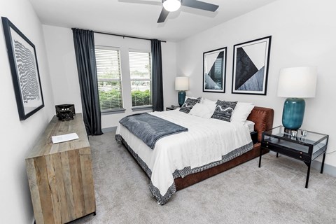 Bedroom with Night Stands at CODA Apartments, Orlando, Florida