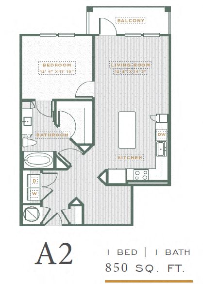 A2 Floorplan at POINTE AT EAST SHORE APARTMENTS, Florida