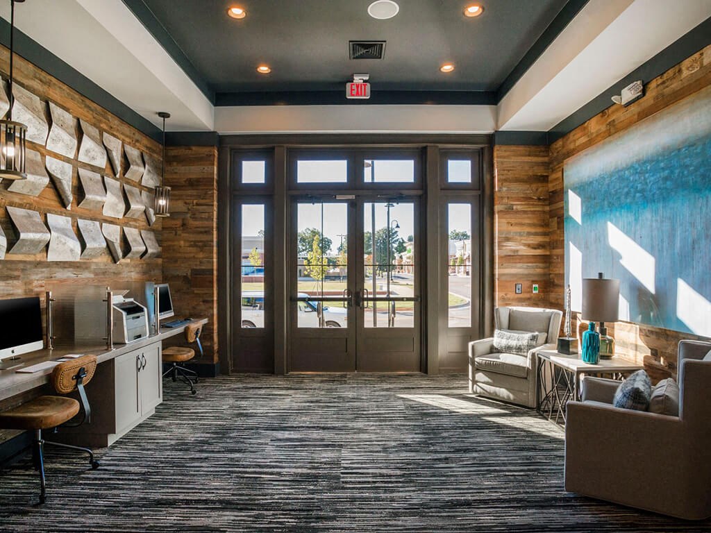 Business center for Pointe at Prosperity Village apartment residents to utilize in Charlotte, NC