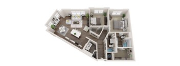 Camden Floor Plan at Pointe at Prosperity Village Apartments, Charlotte, NC, 28269