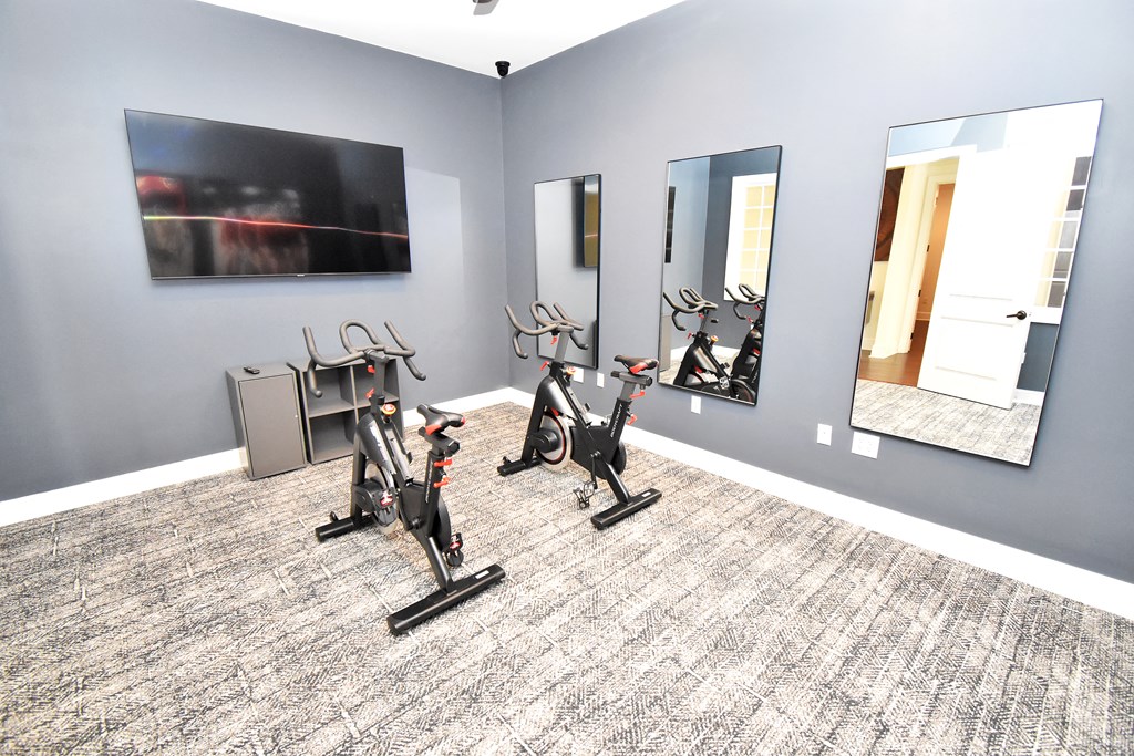 the gym at the enclave at woodbridge apartments in sugar land, tx