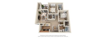 2 Bed Floorplan at Montecito Pointe Apartments, Las Vegas, NV