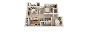 Two Bed Floorplan at Montecito Pointe Apartments, Nevada
