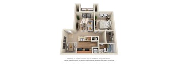 1 Bedroom Floorplan at Montecito Pointe Apartments, Nevada, 89166