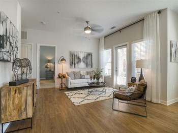 Spacious Living Room Spacious Pointe at Prosperity Village Living Room in Charlotte Apartment Homes - Photo Gallery 4