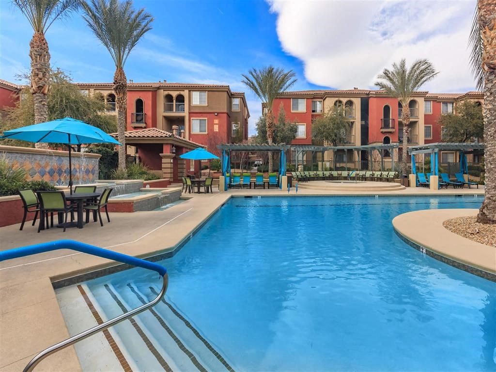 Picturesque Montecito Pointe Swimming Pool And Cabana Setting in Las Vegas, NV Apartment Rentals for Rent