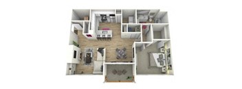 1 Bedroom Floorplan at Manchester Place Apartments, Georgia, 30122