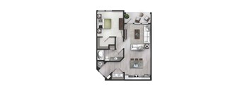 1 bed 1 bath Verdae Floor Plan at TRAILSIDE VERDAE APARTMENTS, GREENVILLE, South Carolina