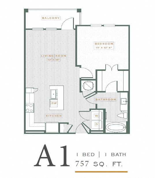 A1 Floorplan at POINTE AT EAST SHORE APARTMENTS, APOPKA, FL
