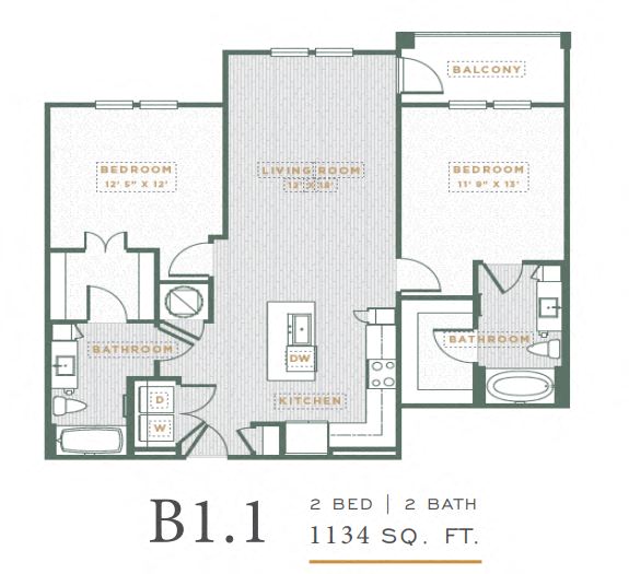 B1 Floorplan at POINTE AT EAST SHORE APARTMENTS, Florida, 32703