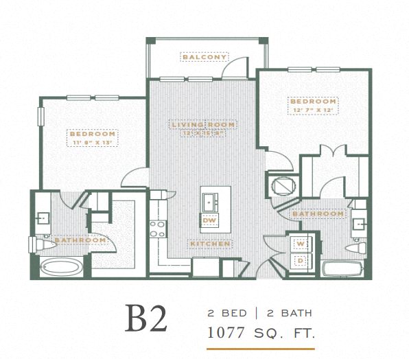 B2 Floorplan at POINTE AT EAST SHORE APARTMENTS, APOPKA, FL, 32703