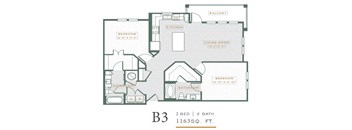 2 Bedroom Floorplan at POINTE AT EAST SHORE APARTMENTS, APOPKA, FL, 32703