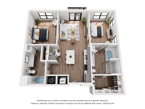 a 2 bedroom floor plan