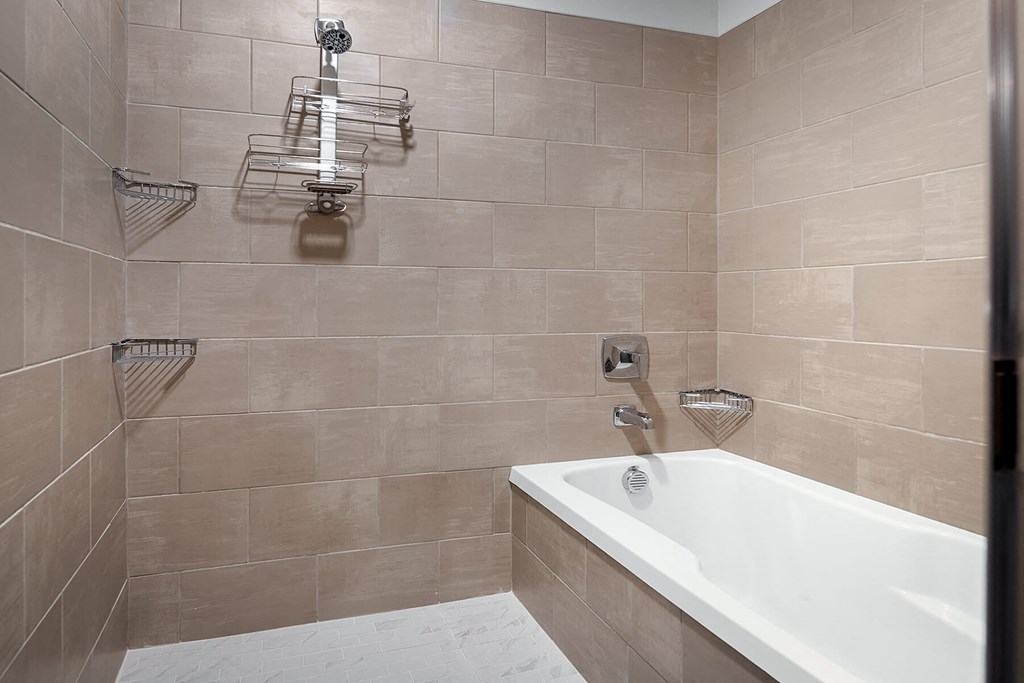 a bathroom with a bath tub and a shower