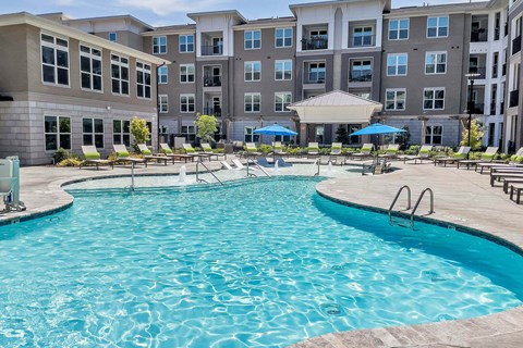Pool View at Pointe at Lake Crabtree Apartments, Morrisville, NC