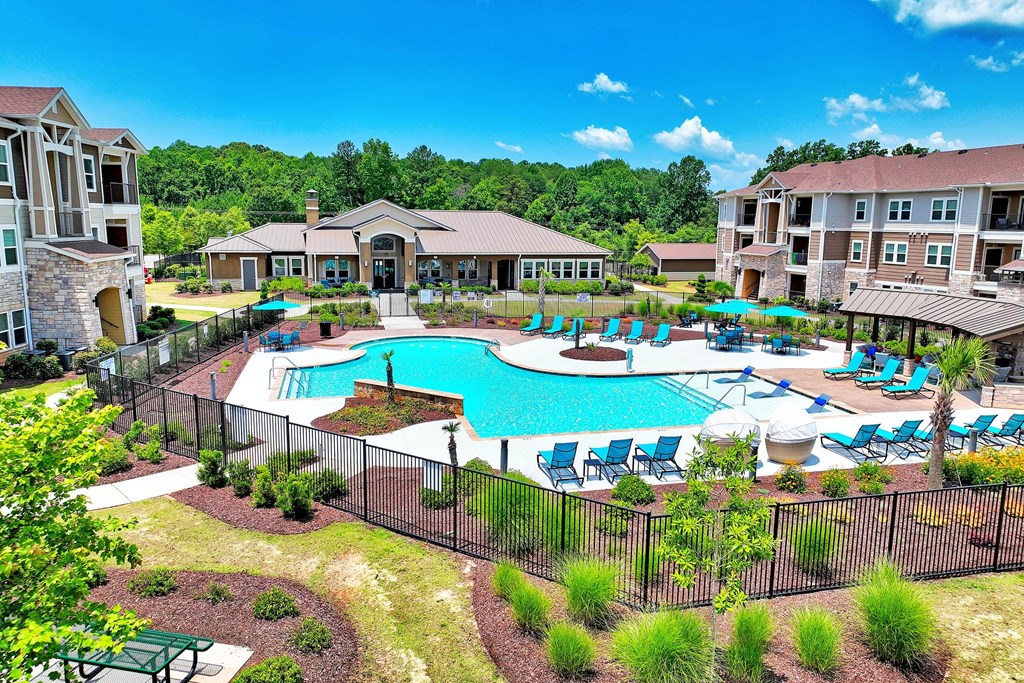 take a dip in the resort style pool