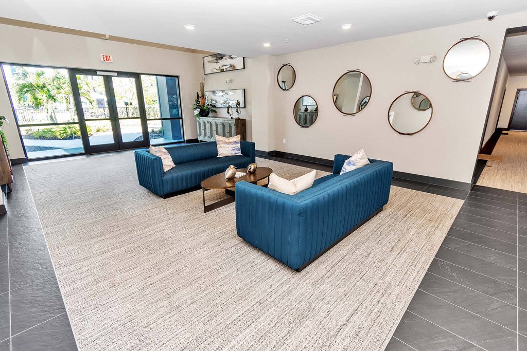 the lobby at the bradley braddock road station apartments