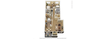 a floor plan of a 3 bedroom apartment