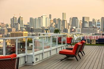 A city skyline at The Summit at Lake Union, Seattle