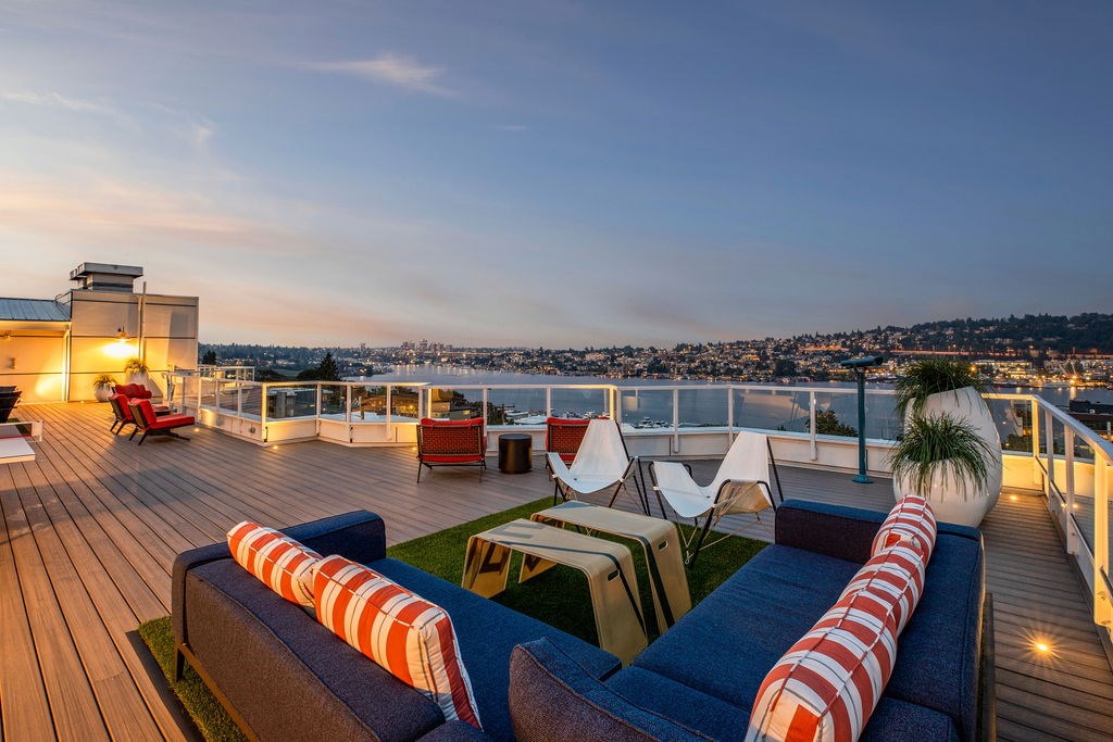 Rooftop Deck at The Summit at Lake Union, Seattle, WA, 98109