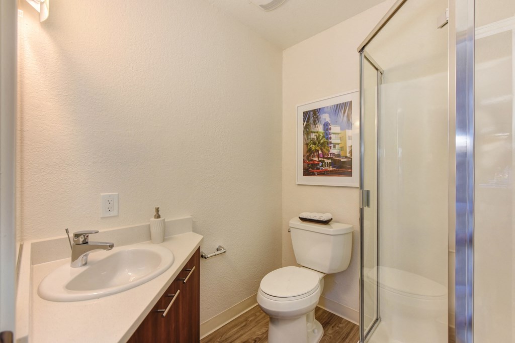 Bathroom with Shower at Canyon Terrace Apartments, California, 95630