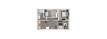 a floor plan of a one bedroom apartment with a bathroom and living room  at Olympus Park Apartments, Roseville, 95661