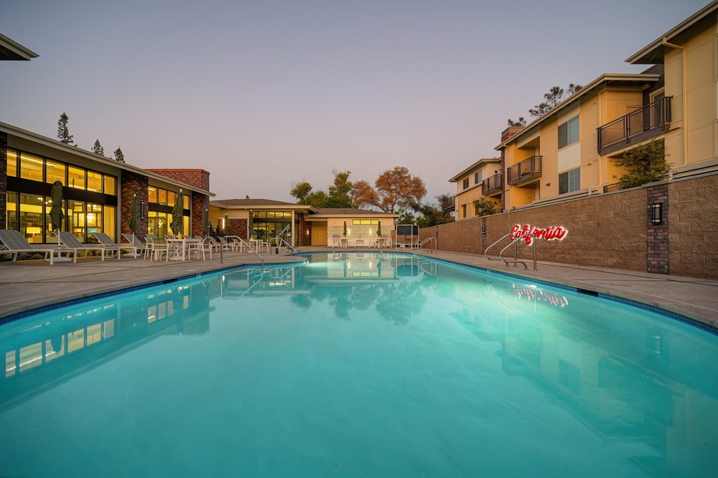 Swimming Pool At Dusk at Sierra Gateway Apartments, Rocklin, 95677