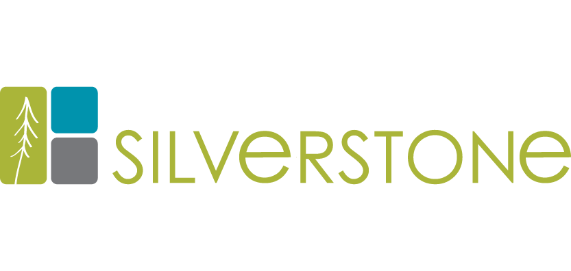Silverstone Logo in lime green, teal and grey at Silverstone Apartments, California, 95618
