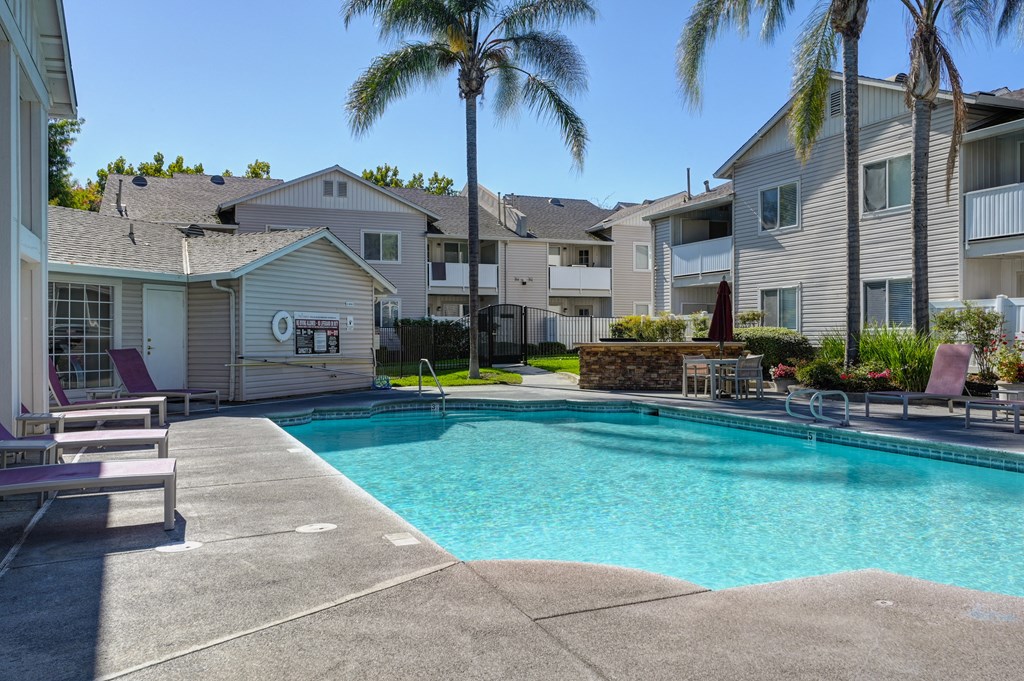 our apartments have a large swimming pool in front of our buildings at The Legacy Apartments, Antelope, CA