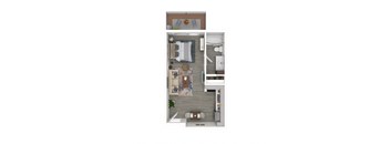Studio AbDownstairs Floorplan at Track 281 Apartments, Sacramento, California