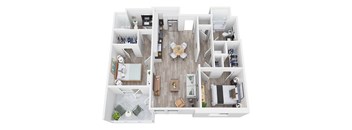 The Peak Floor Plan at Canyon Terrace Apartments, Folsom, 95630